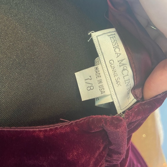 ✨Gunne Sax Jessica McClintock - Pearl Embellished Burgyndy Dress✨ - Picture 4 of 6